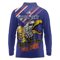 United States 2026 Personalized Long Sleeve Polo Shirt Take Me Home Soccer Blue