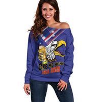 United States 2026 Personalized Off Shoulder Sweater Take Me Home Soccer Blue