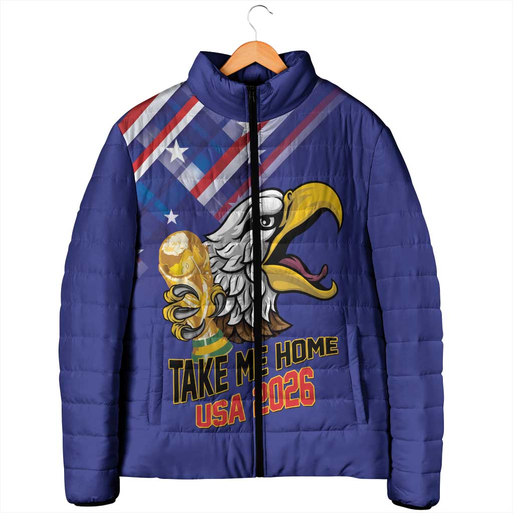 United States 2026 Personalized Padded Jacket Take Me Home Soccer Blue