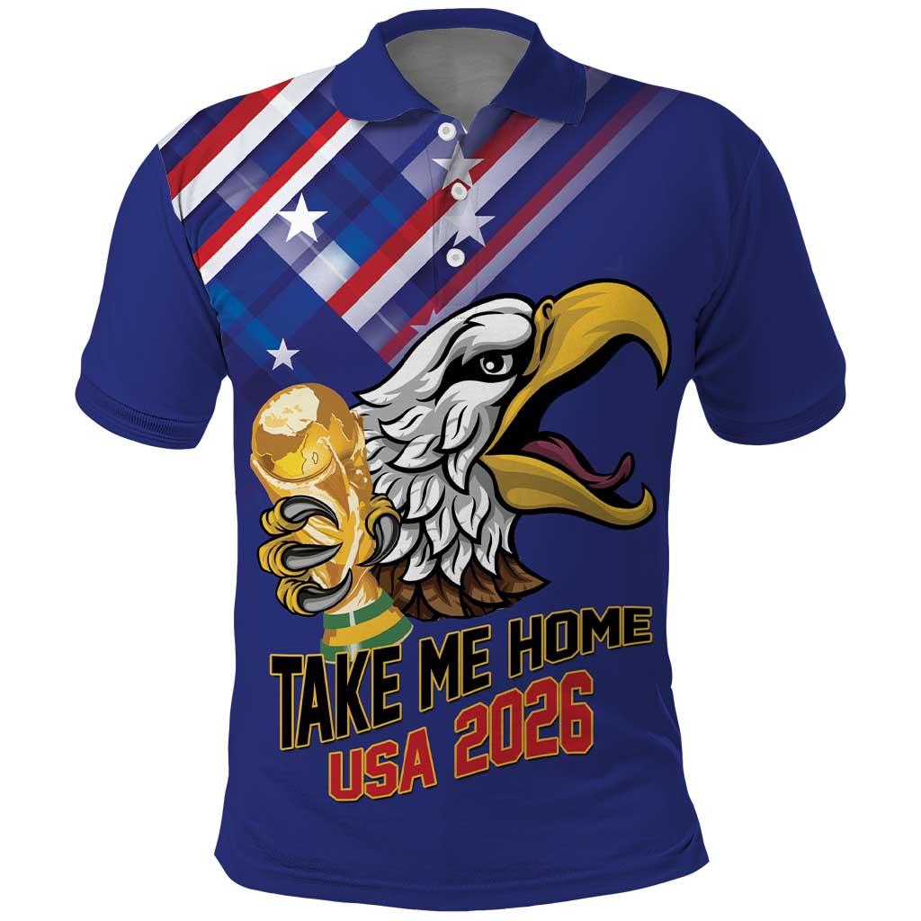 United States 2026 Personalized Polo Shirt Take Me Home Soccer Blue