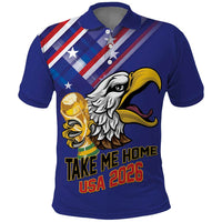 United States 2026 Personalized Polo Shirt Take Me Home Soccer Blue