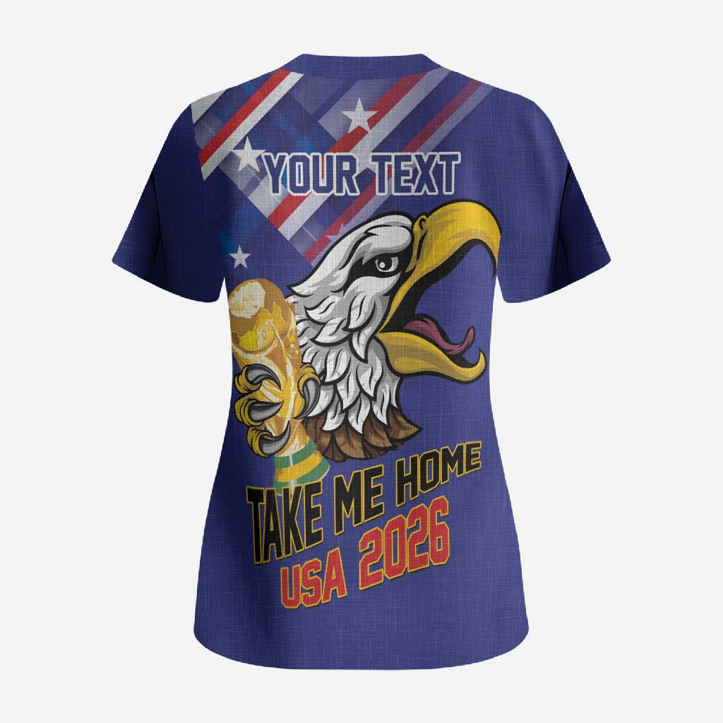United States 2026 Personalized Scrub Top Take Me Home Soccer Blue