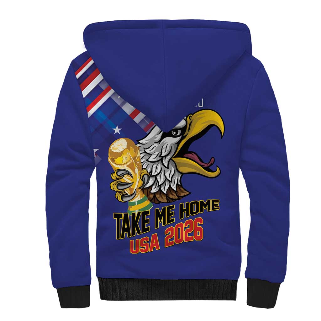 United States 2026 Personalized Sherpa Hoodie Take Me Home Soccer Blue