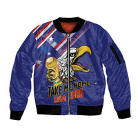 United States 2026 Personalized Sleeve Zip Bomber Jacket Take Me Home Soccer Blue