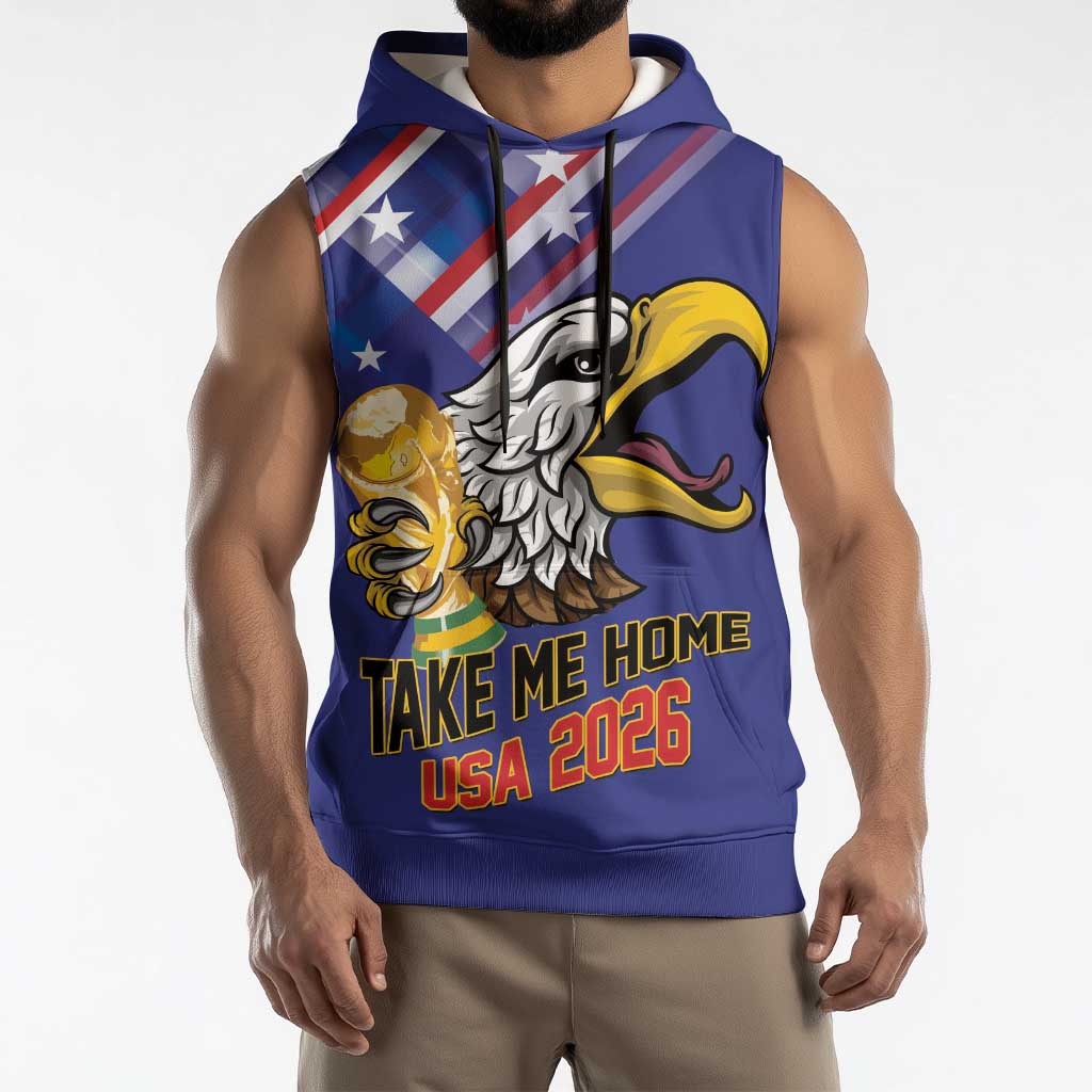 United States 2026 Personalized Sleeveless Hoodie Take Me Home Soccer Blue
