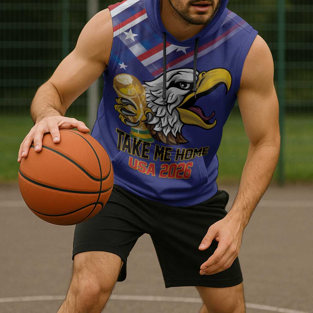 United States 2026 Personalized Sleeveless Hoodie Take Me Home Soccer Blue