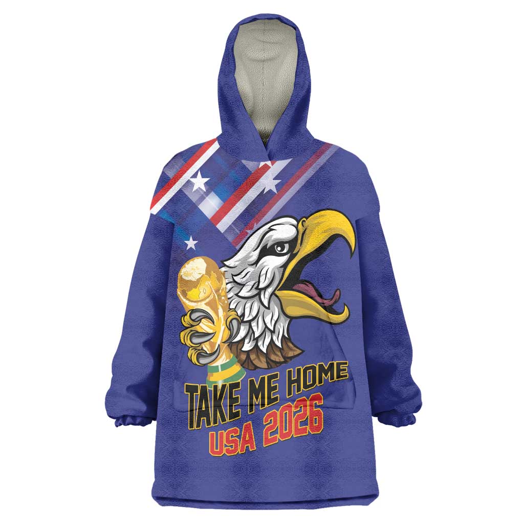 United States 2026 Personalized Wearable Blanket Hoodie Take Me Home Soccer Blue