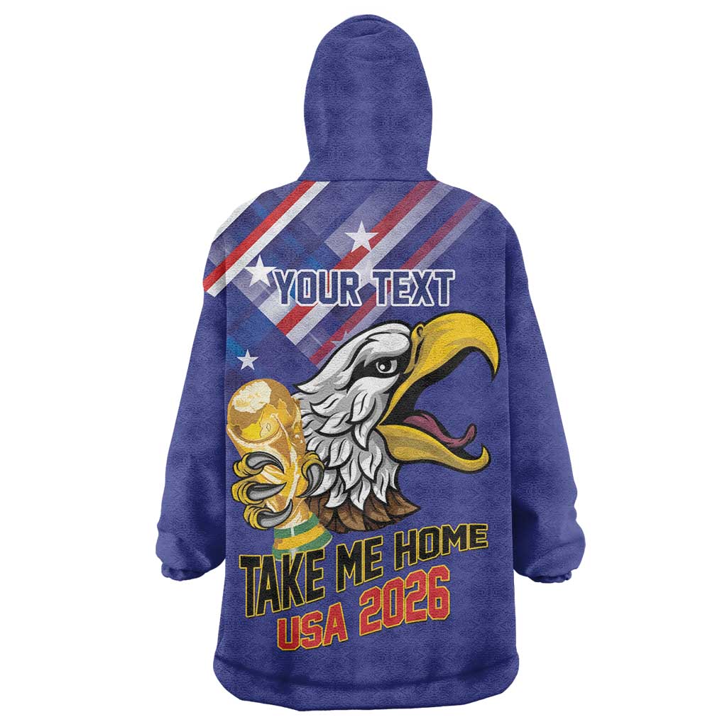 United States 2026 Personalized Wearable Blanket Hoodie Take Me Home Soccer Blue