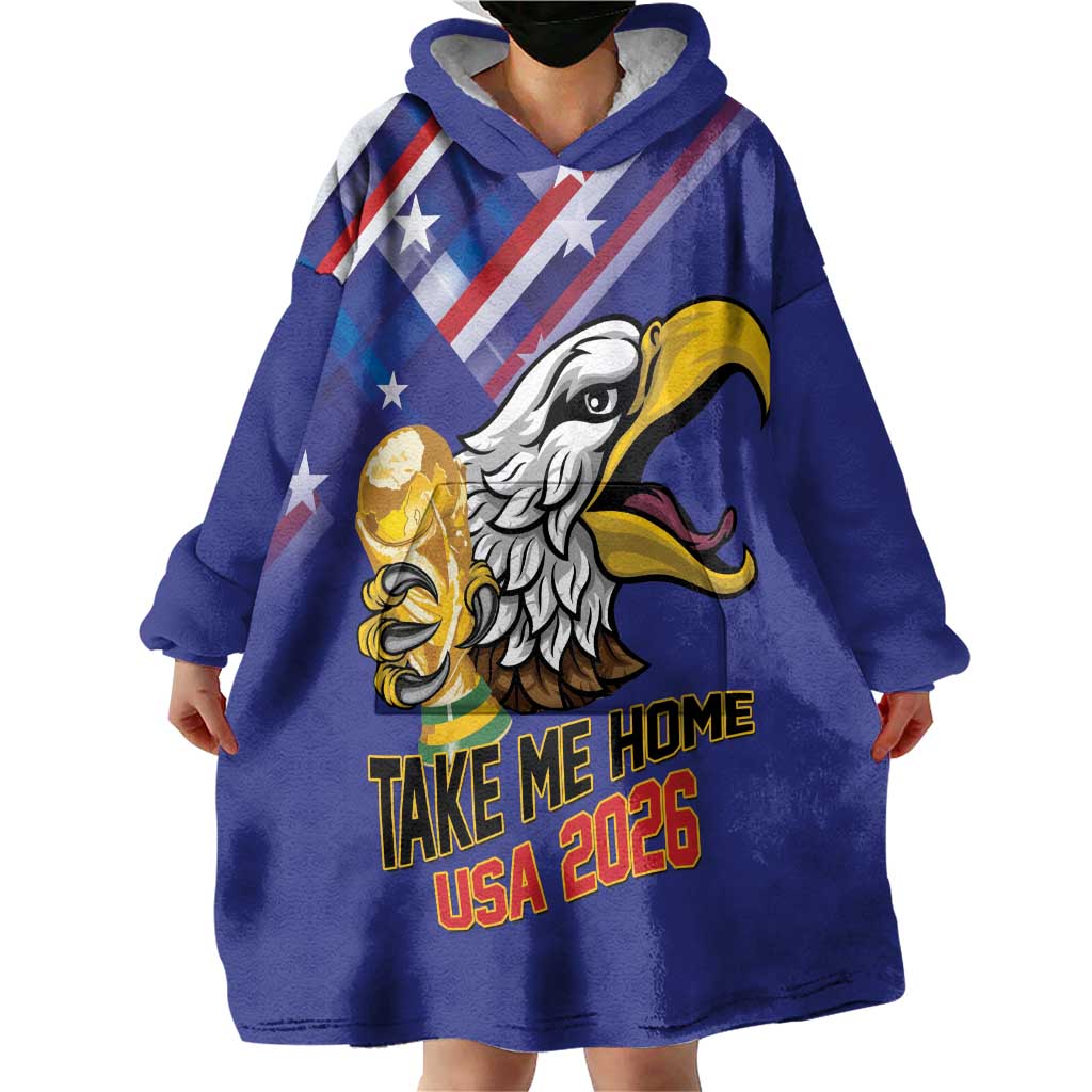 United States 2026 Personalized Wearable Blanket Hoodie Take Me Home Soccer Blue