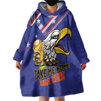 United States 2026 Personalized Wearable Blanket Hoodie Take Me Home Soccer Blue