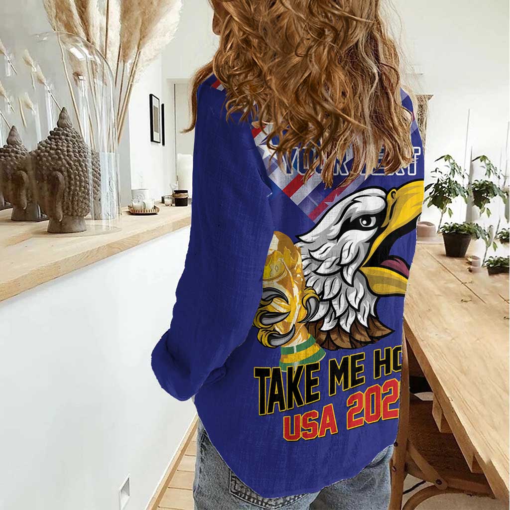 United States 2026 Personalized Women Casual Shirt Take Me Home Soccer Blue