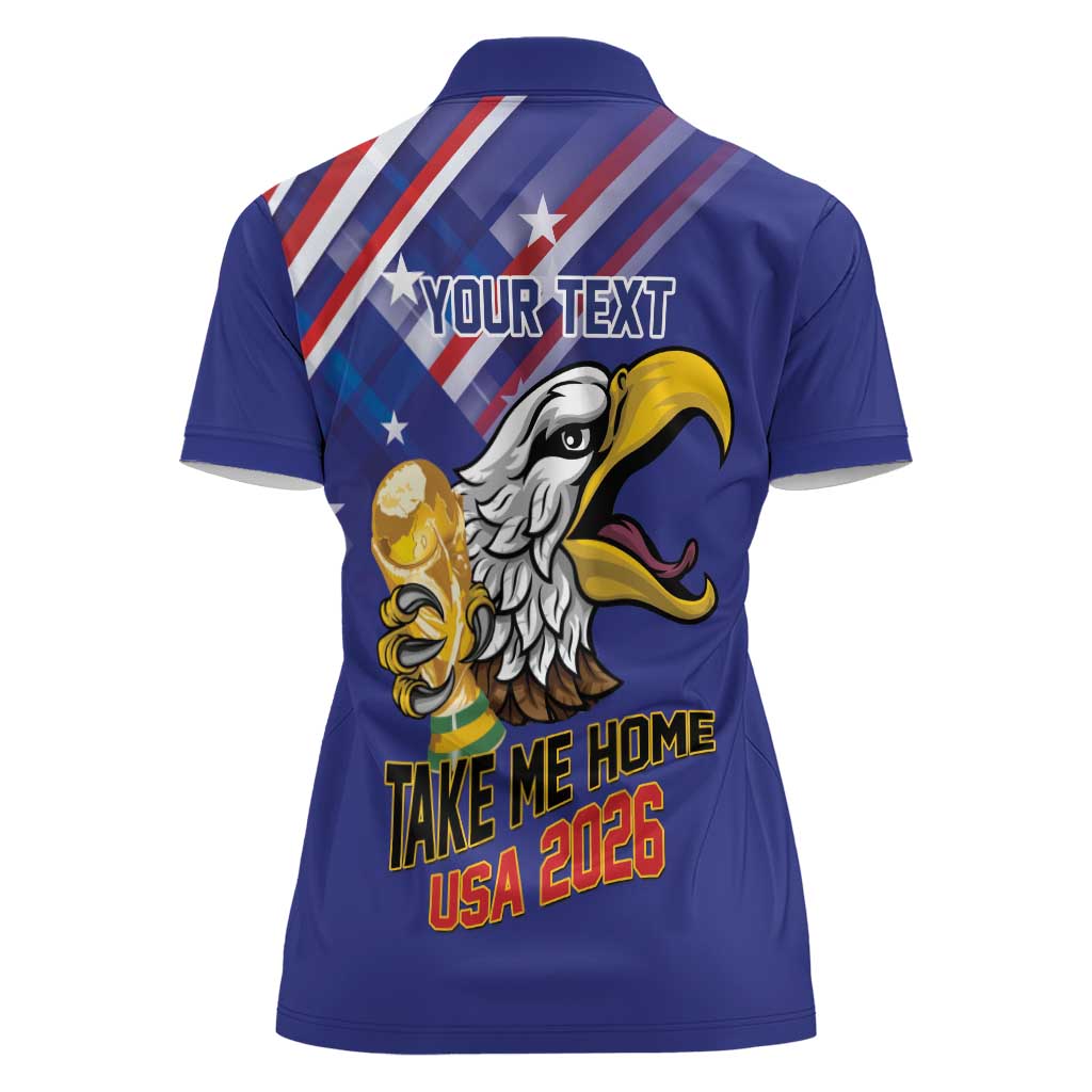 United States 2026 Personalized Women Polo Shirt Take Me Home Soccer Blue