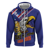 United States 2026 Personalized Zip Hoodie Take Me Home Soccer Blue