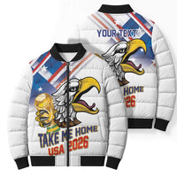 United States 2026 Personalized Bomber Puffer Jacket Take Me Home Soccer White