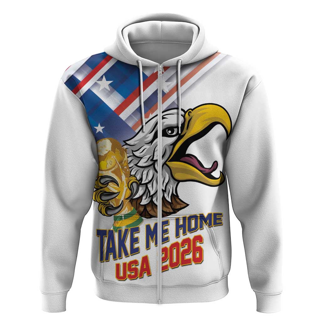 United States 2026 Personalized Hoodie Take Me Home Soccer White