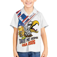 United States 2026 Personalized Kid Hawaiian Shirt Take Me Home Soccer White