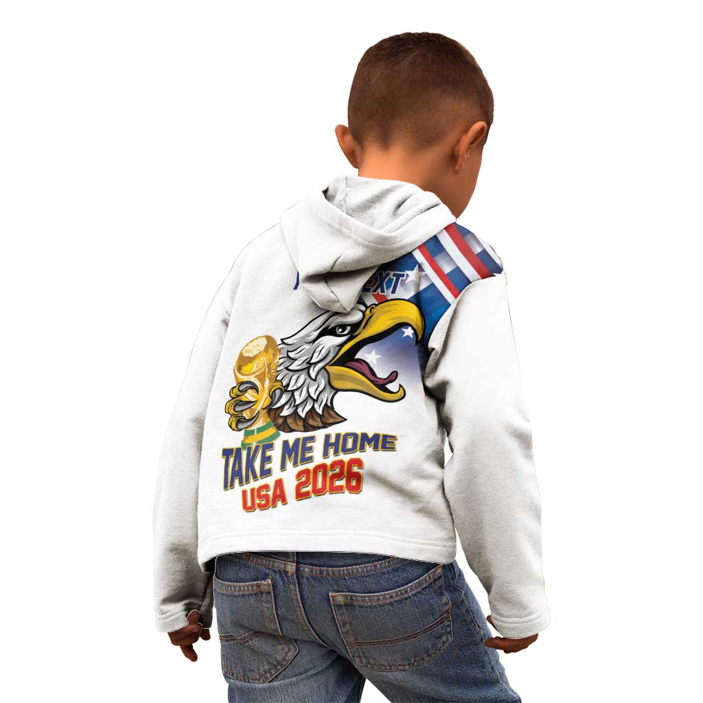 United States 2026 Personalized Kid Hoodie Take Me Home Soccer White