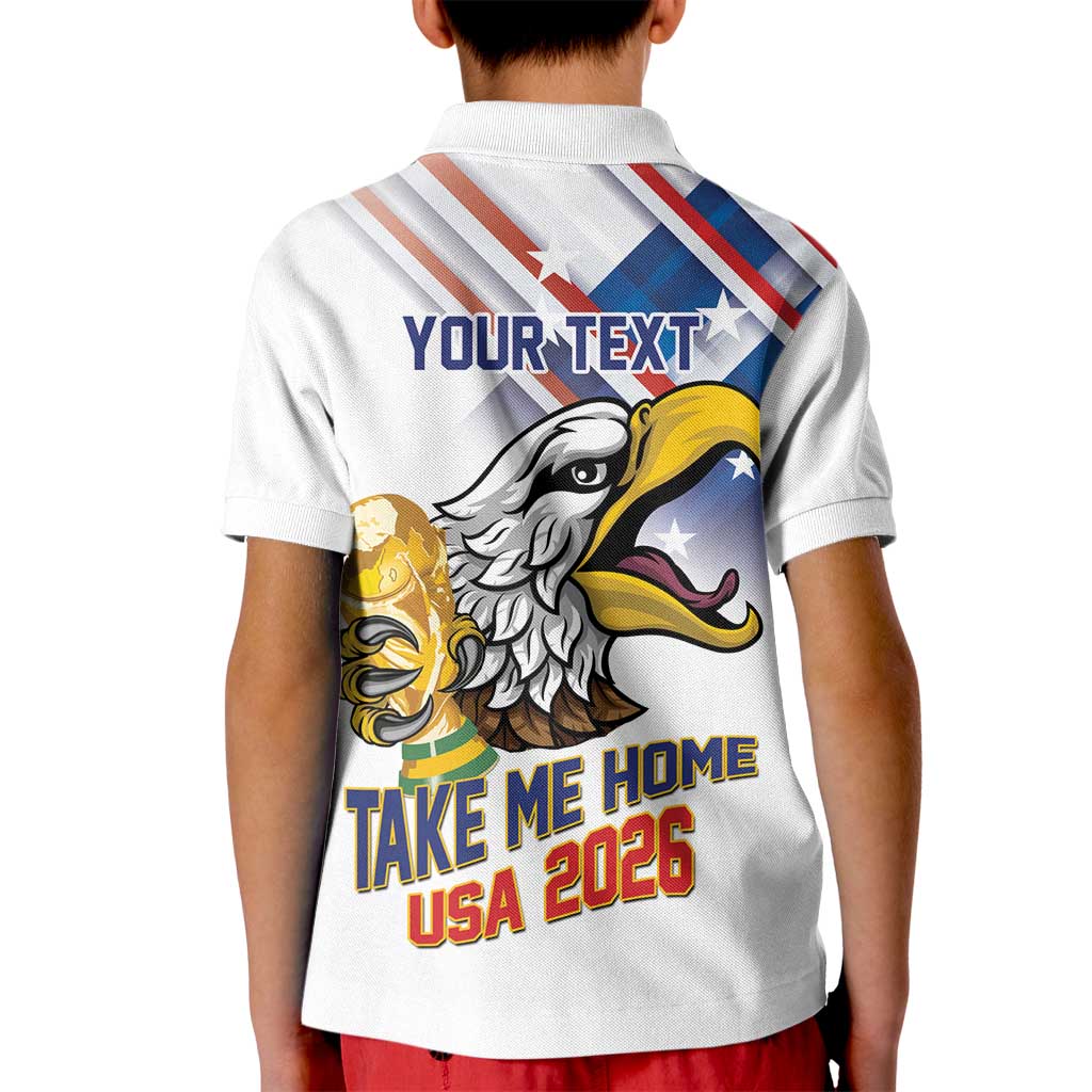 United States 2026 Personalized Kid Polo Shirt Take Me Home Soccer White