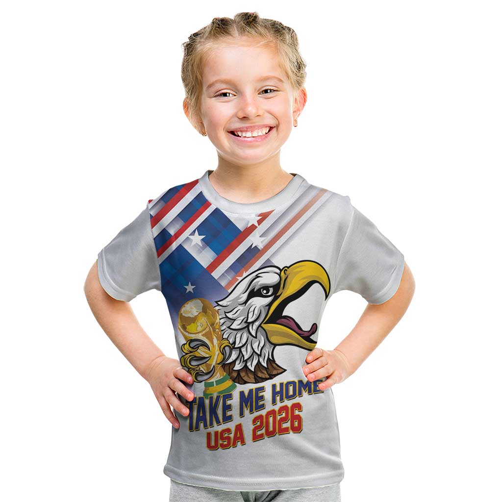 United States 2026 Personalized Kid T Shirt Take Me Home Soccer White