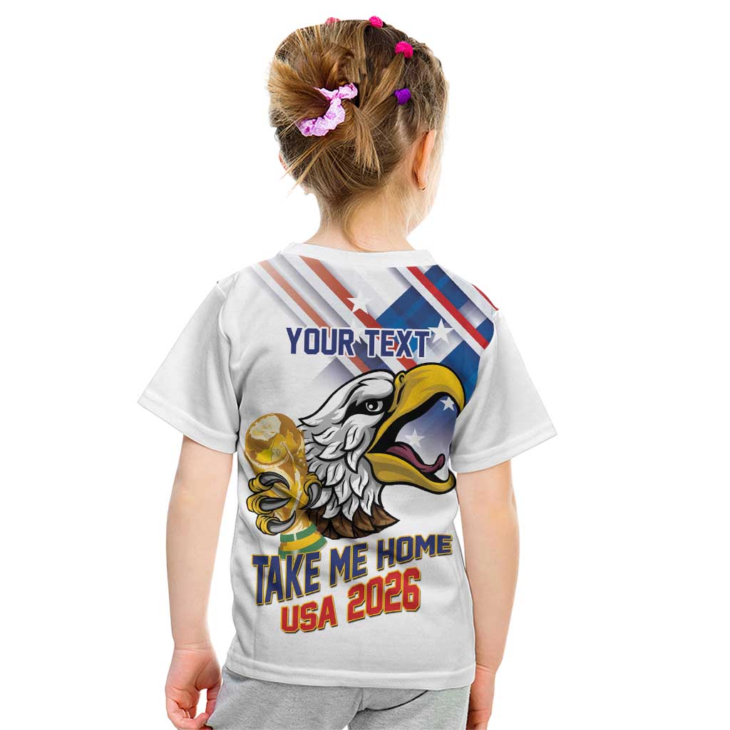 United States 2026 Personalized Kid T Shirt Take Me Home Soccer White