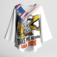 United States 2026 Personalized Kimono Sleeve Blouse Take Me Home Soccer White