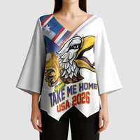 United States 2026 Personalized Kimono Sleeve Blouse Take Me Home Soccer White