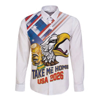 United States 2026 Personalized Long Sleeve Button Shirt Take Me Home Soccer White