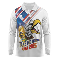 United States 2026 Personalized Long Sleeve Polo Shirt Take Me Home Soccer White