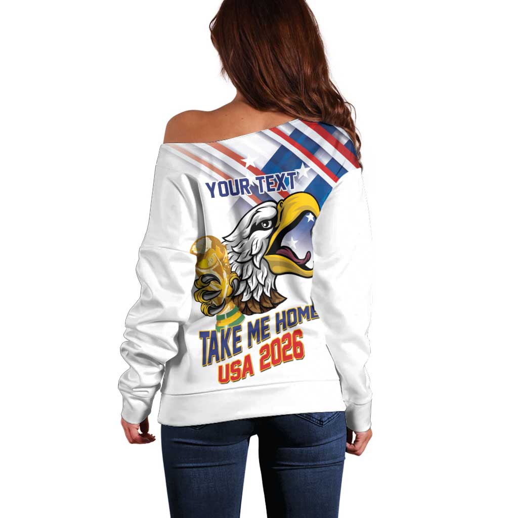 United States 2026 Personalized Off Shoulder Sweater Take Me Home Soccer White