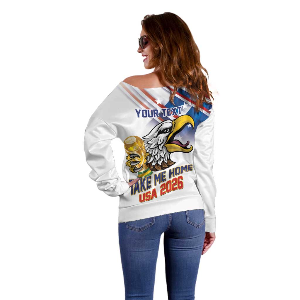 United States 2026 Personalized Off Shoulder Sweater Take Me Home Soccer White