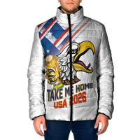 United States 2026 Personalized Padded Jacket Take Me Home Soccer White