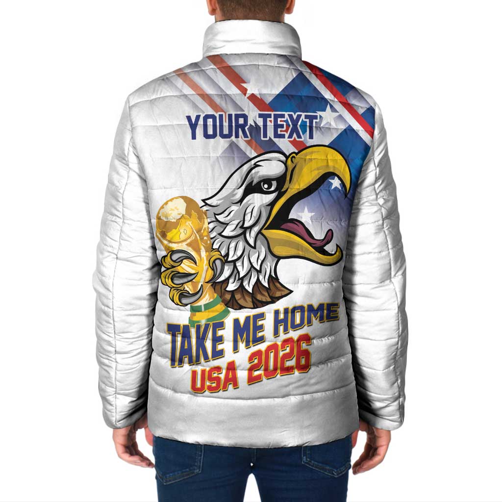 United States 2026 Personalized Padded Jacket Take Me Home Soccer White