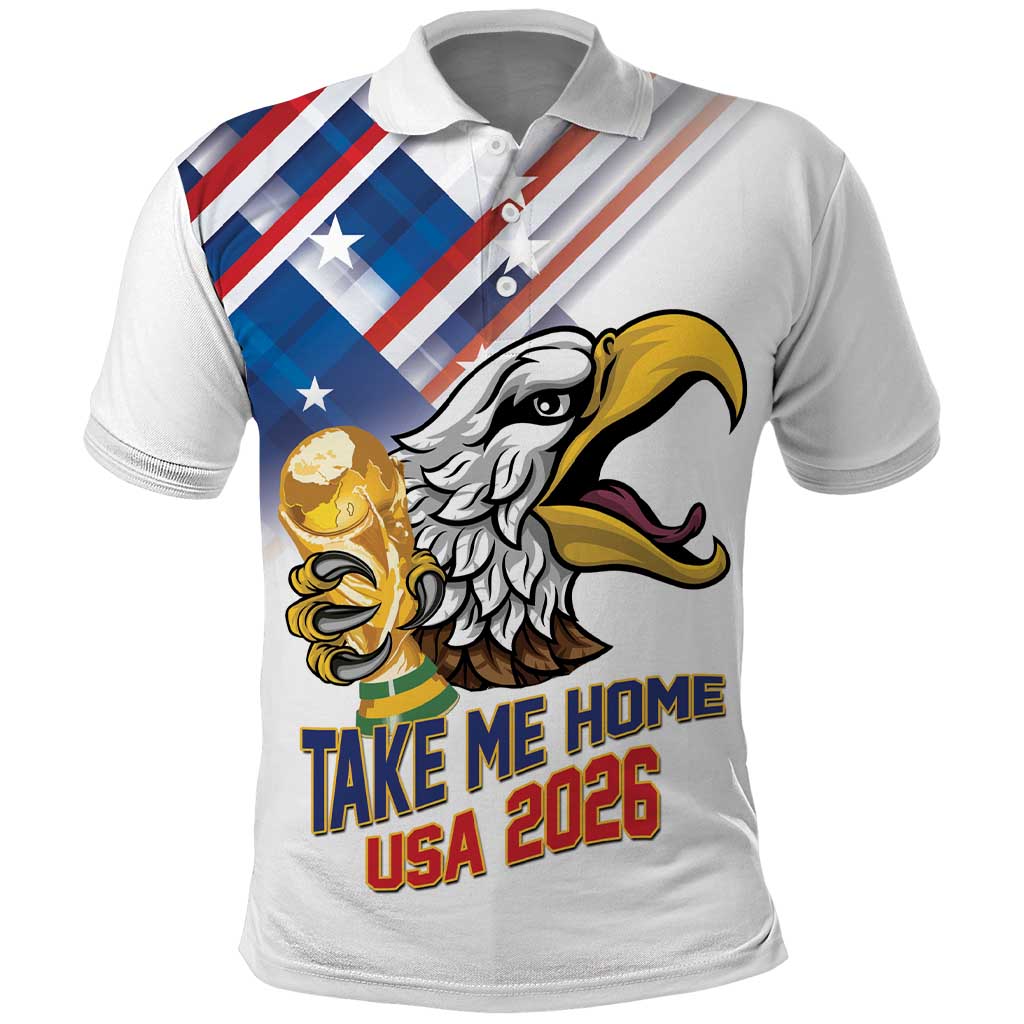 United States 2026 Personalized Polo Shirt Take Me Home Soccer White