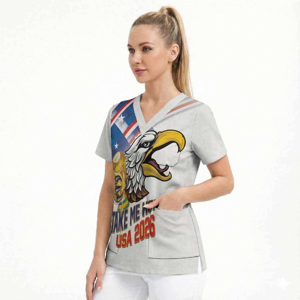 United States 2026 Personalized Scrub Top Take Me Home Soccer White
