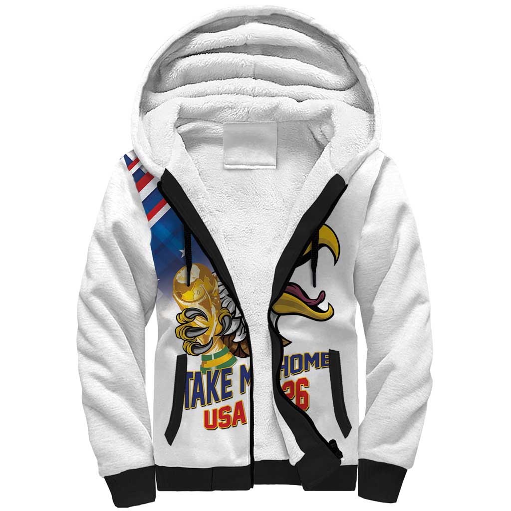United States 2026 Personalized Sherpa Hoodie Take Me Home Soccer White