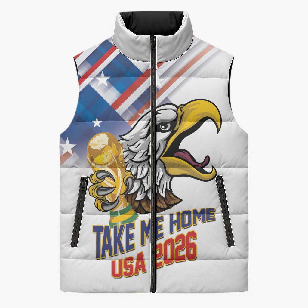 United States 2026 Personalized Sleeveless Puffer Jacket Take Me Home Soccer White