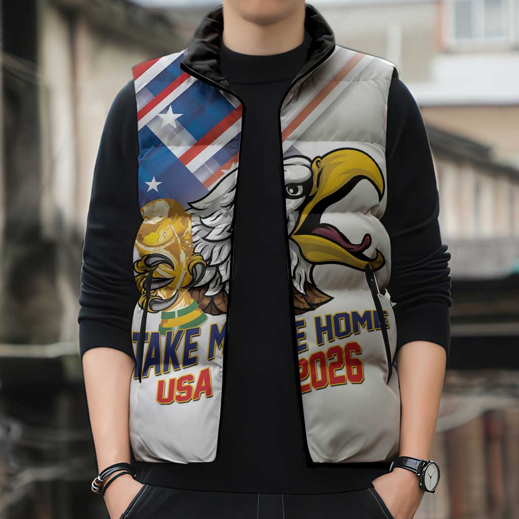 United States 2026 Personalized Sleeveless Puffer Jacket Take Me Home Soccer White