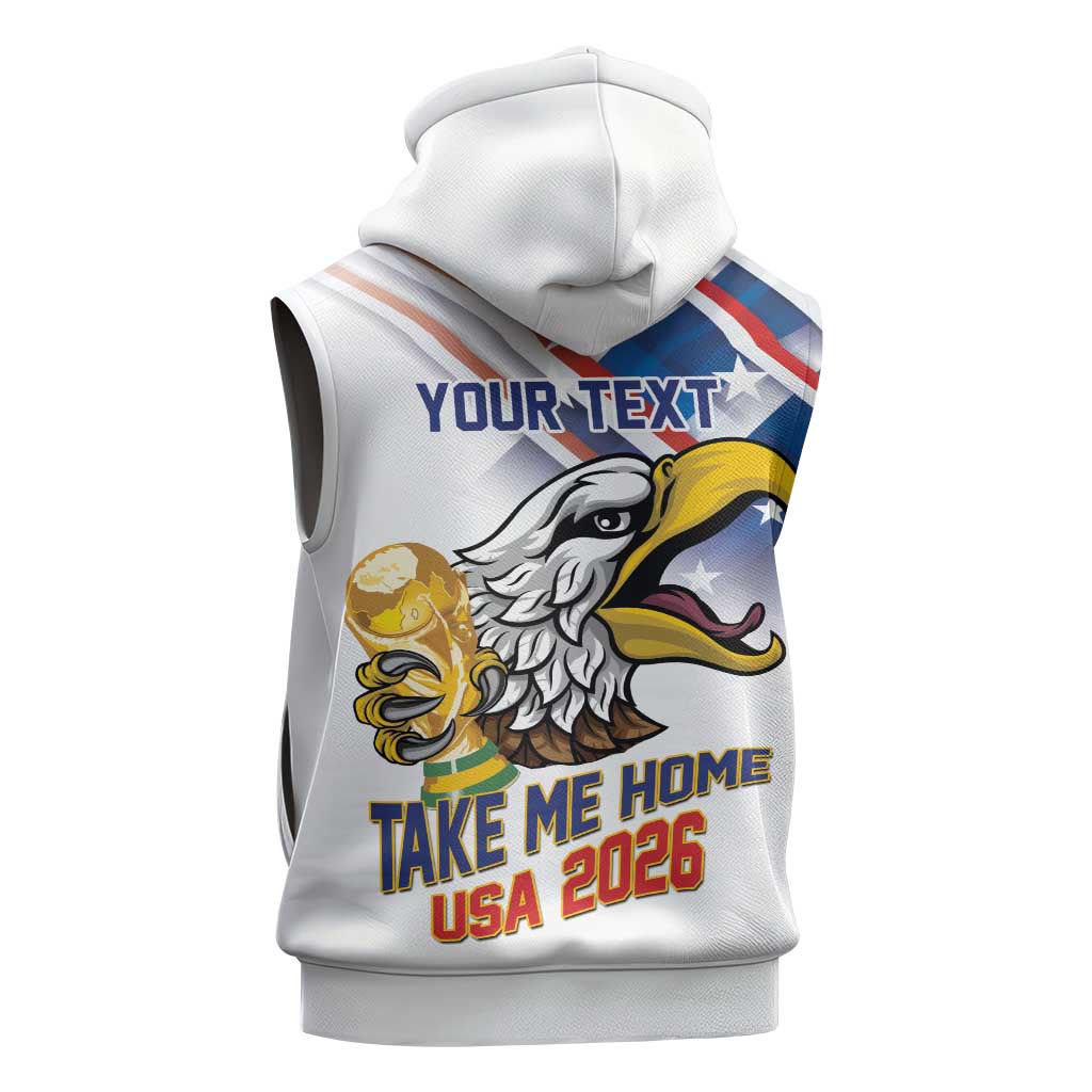 United States 2026 Personalized Sleeveless Zip Hoodie Take Me Home Soccer White