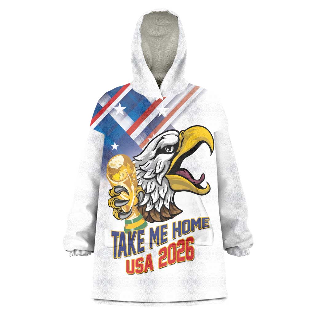 United States 2026 Personalized Wearable Blanket Hoodie Take Me Home Soccer White