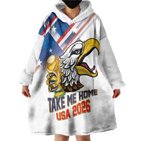 United States 2026 Personalized Wearable Blanket Hoodie Take Me Home Soccer White