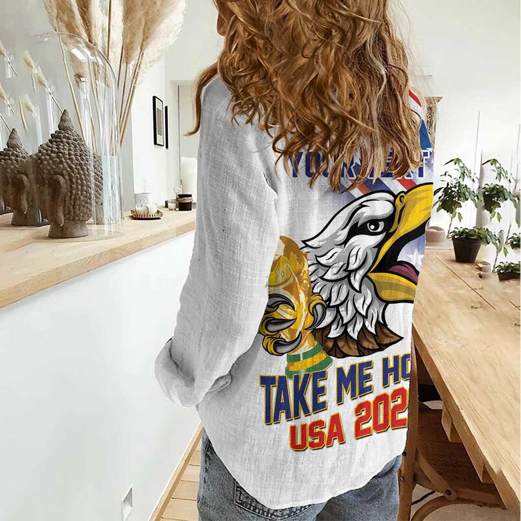 United States 2026 Personalized Women Casual Shirt Take Me Home Soccer White
