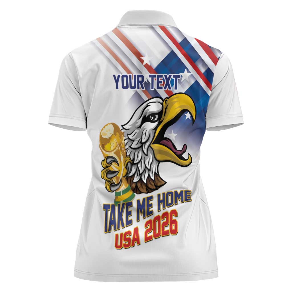 United States 2026 Personalized Women Polo Shirt Take Me Home Soccer White