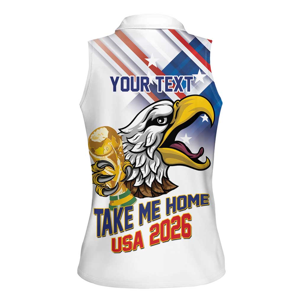 United States 2026 Personalized Women Sleeveless Polo Shirt Take Me Home Soccer White