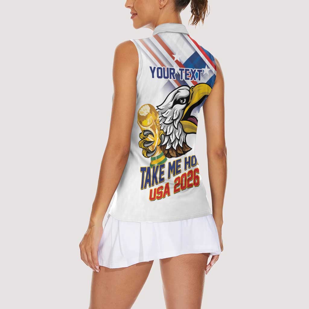 United States 2026 Personalized Women Sleeveless Polo Shirt Take Me Home Soccer White