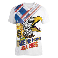 United States 2026 Personalized Women V-Neck T-Shirt Take Me Home Soccer White