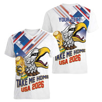 United States 2026 Personalized Women V-Neck T-Shirt Take Me Home Soccer White
