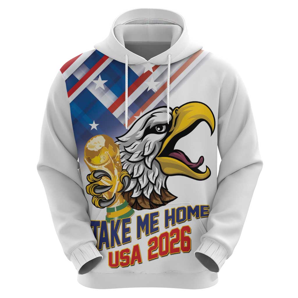 United States 2026 Personalized Zip Hoodie Take Me Home Soccer White