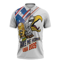 United States 2026 Personalized Zipper Polo Shirt Take Me Home Soccer White