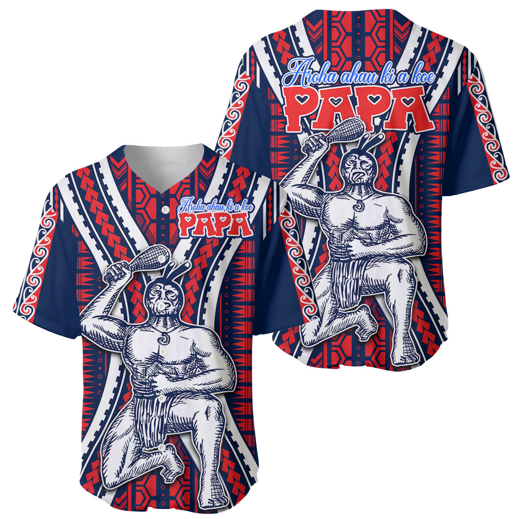 Aotearoa Father's Day Gift For Dad Baseball Jersey Aroha Ahau Ki A Koe Papa - Maori Style Pattern LT9 - Wonder Print Shop