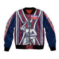 Aotearoa Father's Day Gift For Dad Bomber Jacket Aroha Ahau Ki A Koe Papa - Maori Style Pattern LT9 - Wonder Print Shop